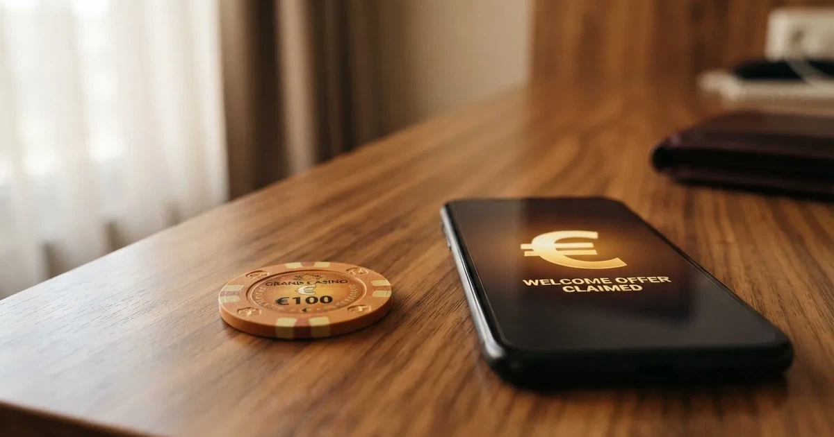 Kartenterminal und Smartphone auf einem Holztisch neben einer Geldbörse — 30 euro bonus ohne einzahlung casino